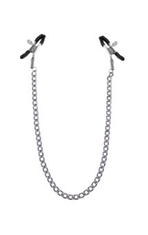 Зажимы для сосков с цепочкой Feral Feelings – Nipple clamps Classic, серебро/черный